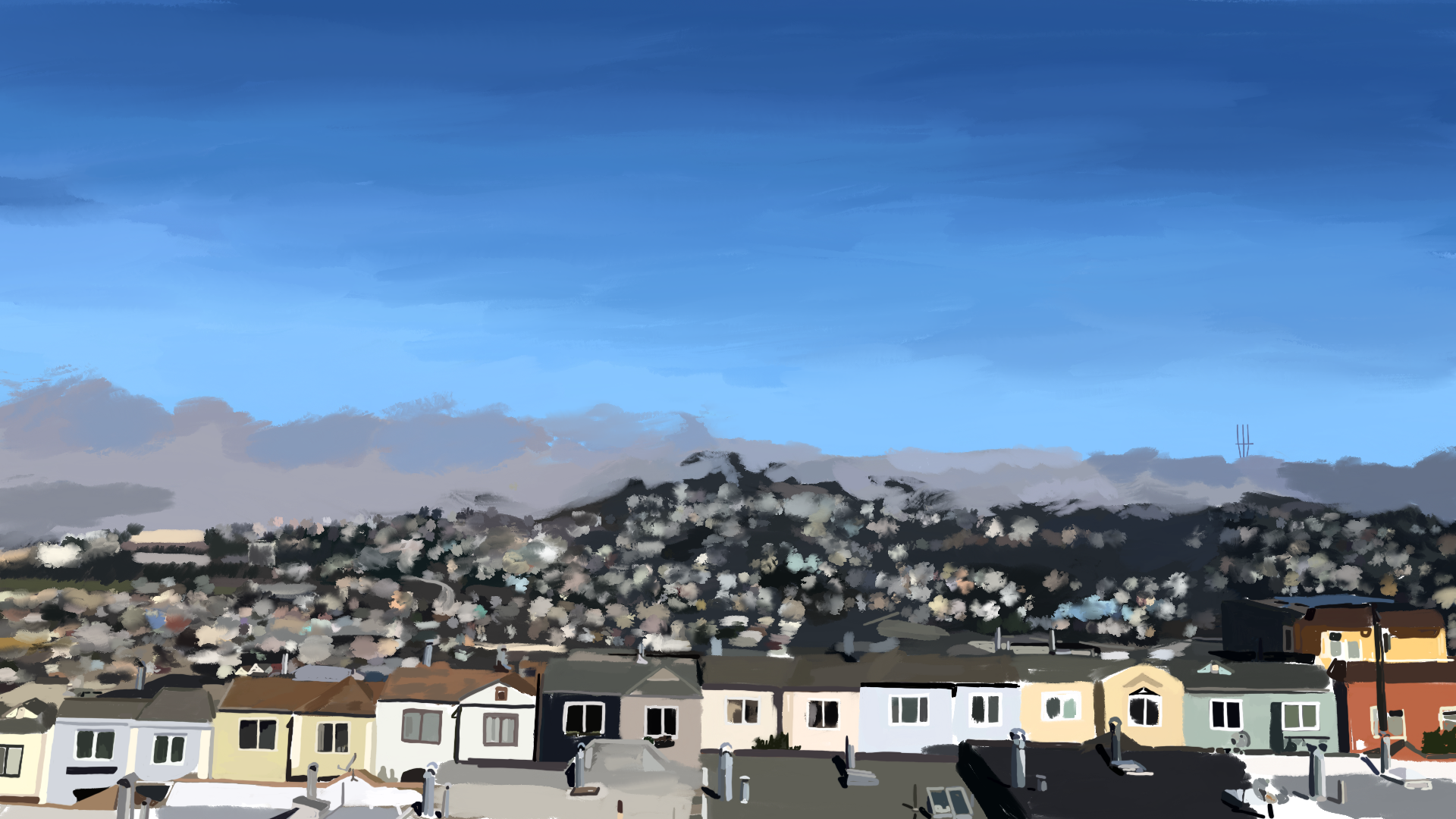 Mt Davidson And Twin Peaks From Excelsior